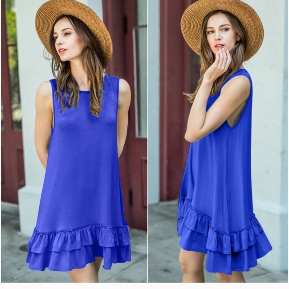 💙 Summer Swing Dress With Ruffle Hem